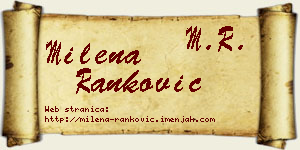Milena Ranković vizit kartica